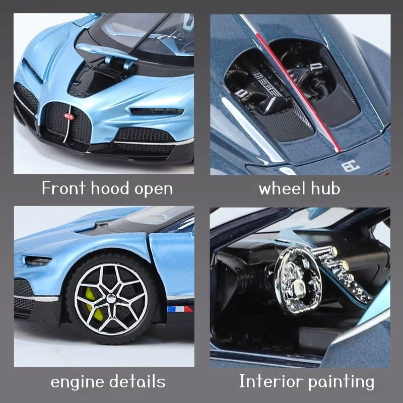 Bugatti alloy with sound and light return 1:32